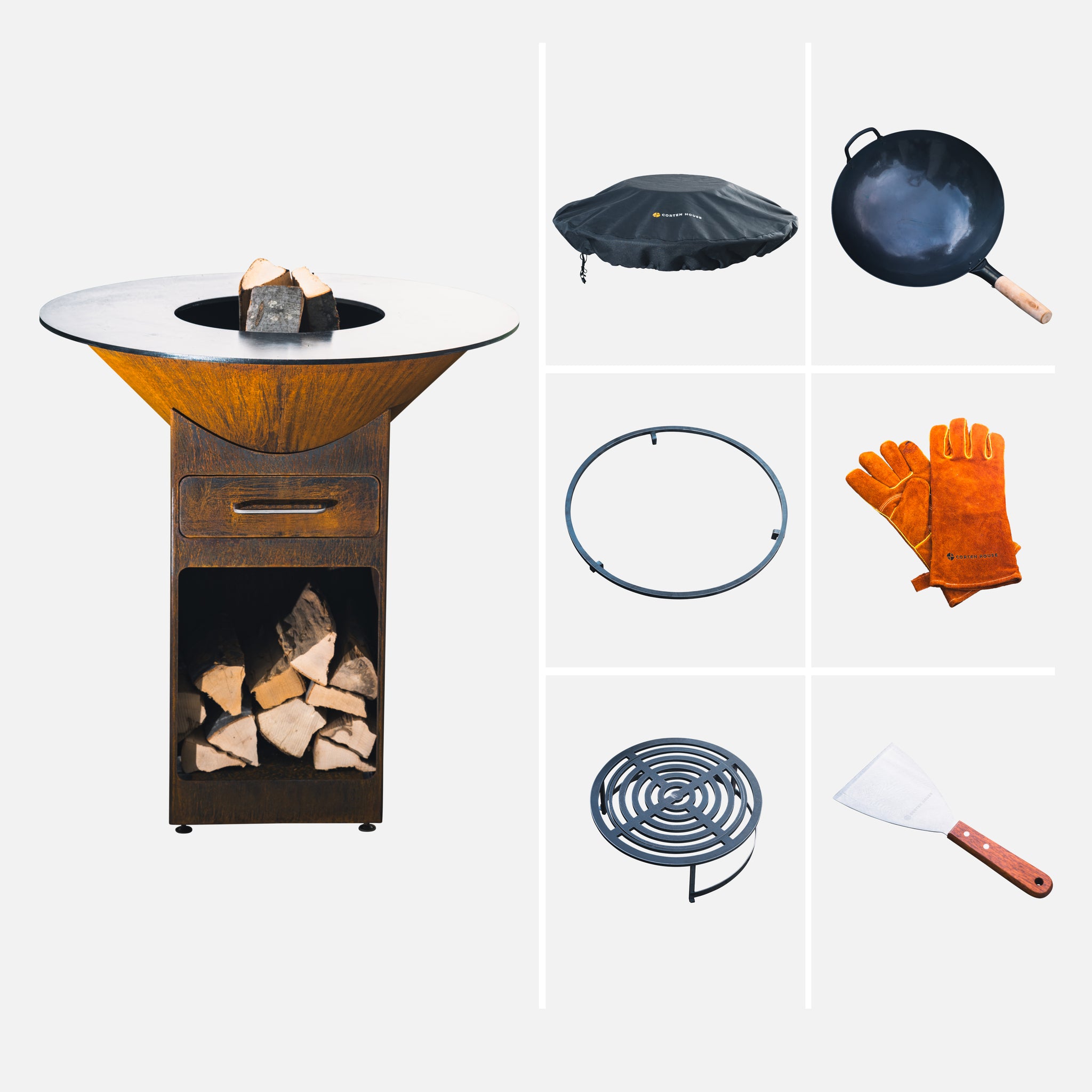 Conjunto "Maestro" + braseiro com chapa 105cm