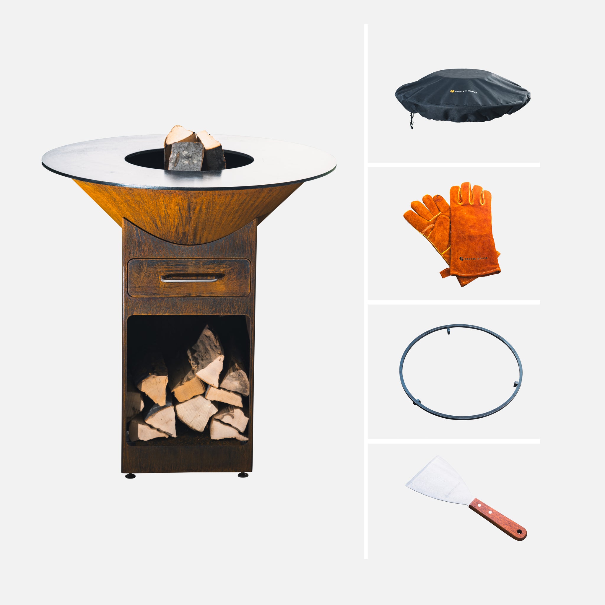 Conjunto "Forno" + braseiro com chapa 105 cm