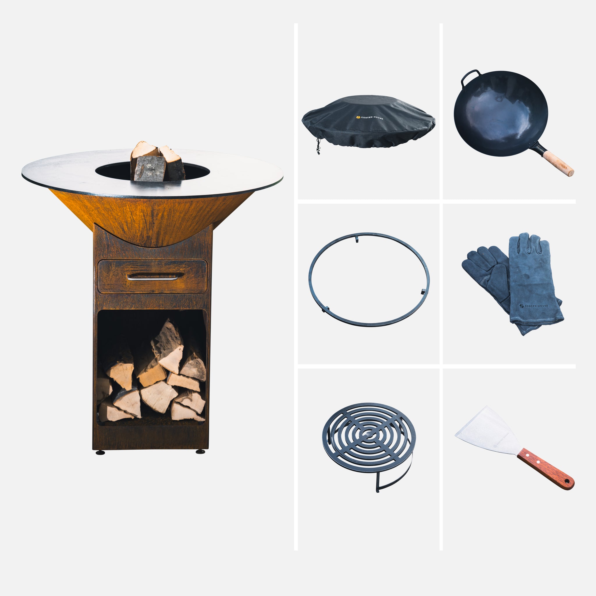 Conjunto "Maestro" + braseiro com chapa 105cm