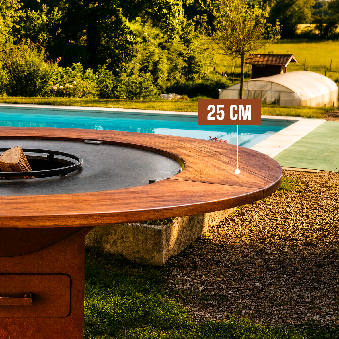 Teak ring voor vuurschaal