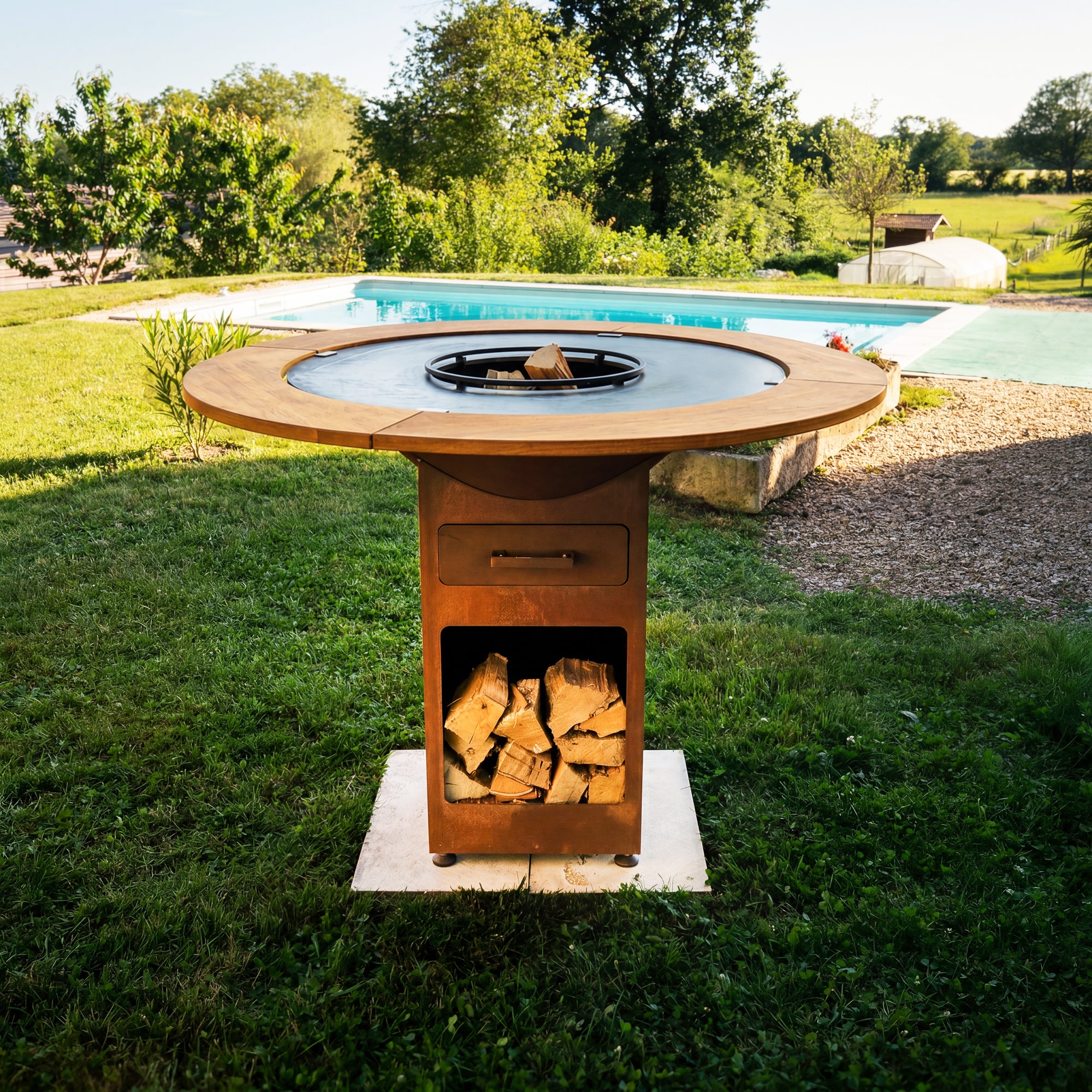 Anello in teak per braciere
