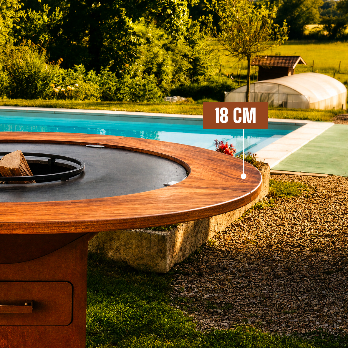 Teak ring voor vuurschaal