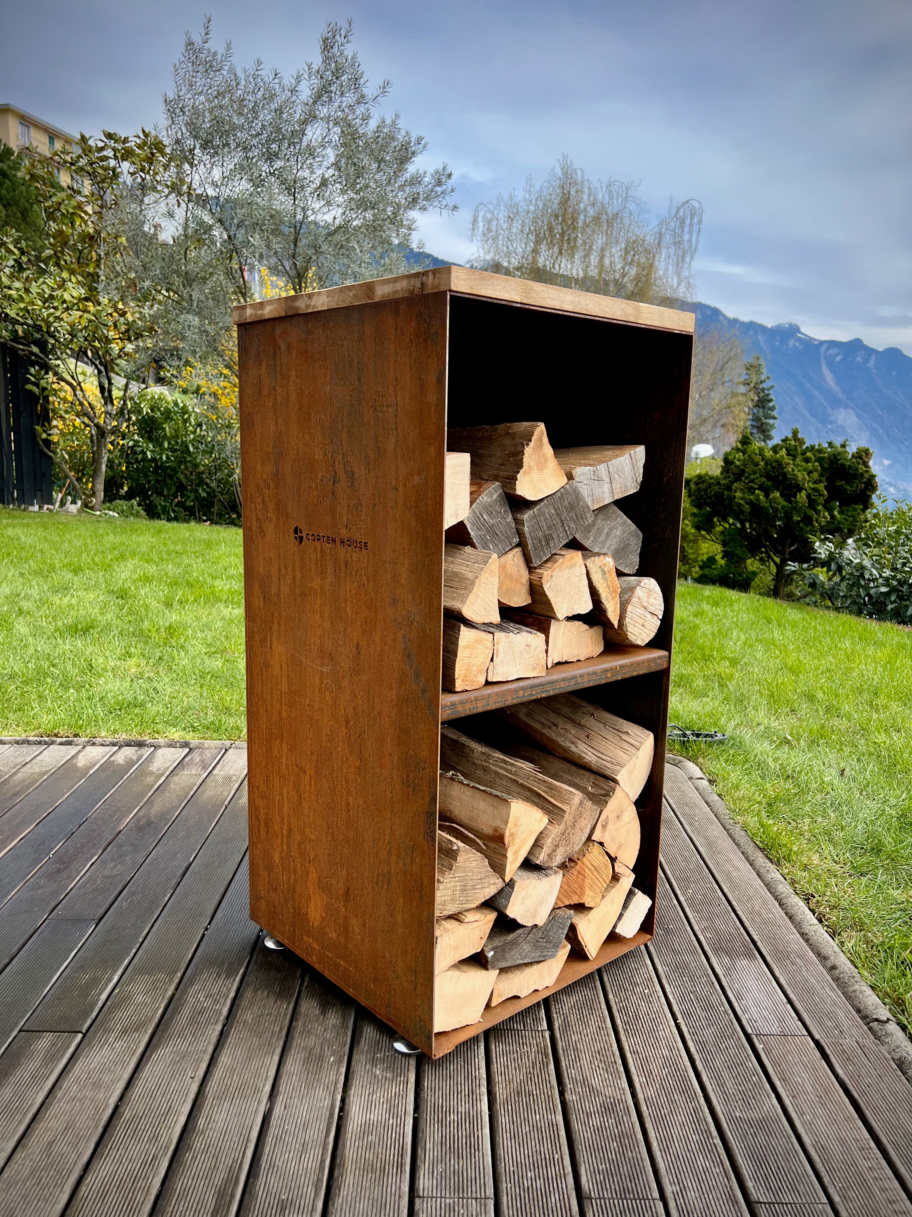 Table de découpe & Bûcher à bois 48/48/96